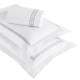 Harrison Cotton Greek Key Embroidered 3 Piece Duvet Cover Set